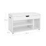 Padded shoe bench 3 compartments white shoe bench with seat cushion, 3 compartment chest, seat for shoe storage with seat, 2 steps, hallway furniture, white Maximum load capacity 150 kg Image 5