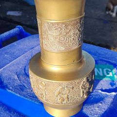 Late Nineteenth Century Brass and Copper Temple Vase