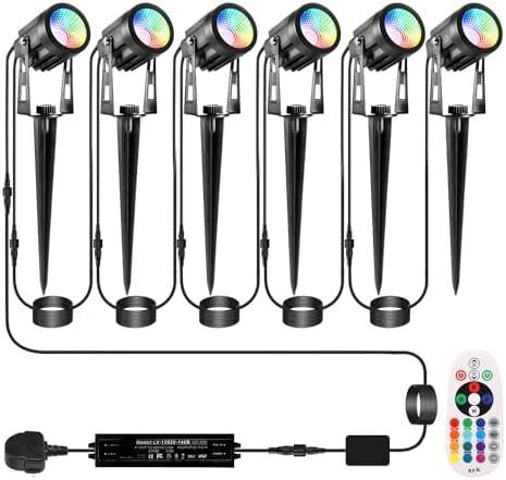Garden Spot Lights Waterproof 20m Extendable Cable Plug-in Outside 12v Time