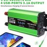 4000W Power Inverter 12V to 230V AC Pure Sine Wave Inverter,Car Inverter DC 12v to AC 230V with 3 AC Sockets 4 USB ports With LCD Display Suitable for Travel, RV, Camping Image 3