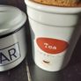 USED Enamel Tea, coffee, sugar caddies / canisters bundle Image 4