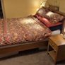 Solid oak double bed frame with matching bedside lockers Image 3