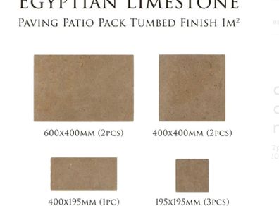 Egyptian Limestone Paving Patio Pack Tumbed Finish