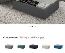 Grey footstool/ottoman