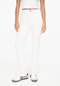 Pull & Bear White Straight-Leg Jeans
