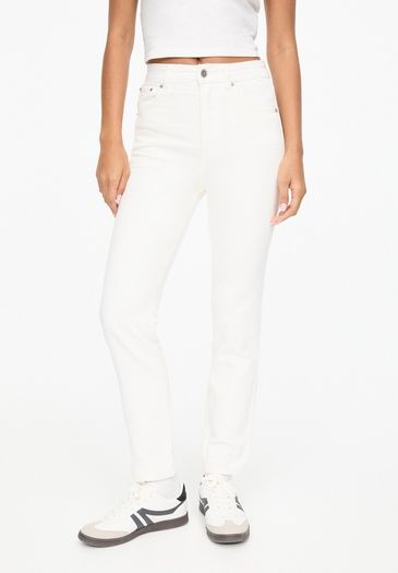Pull & Bear White Straight-Leg Jeans