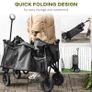 Garden Trolley, Cargo Traile on Wheels, Folding Collapsible Camping Trolley, Outdoor Utility Wagon, Dark Grey Image 6
