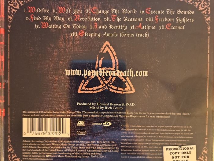 P.O.D. "Payable On Death" CD, Enhanced, Album Promo