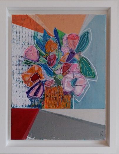 Original Abstract Painting Original Floral Painting Framed Floral Art New Original Irish Abstract Painting by Artist