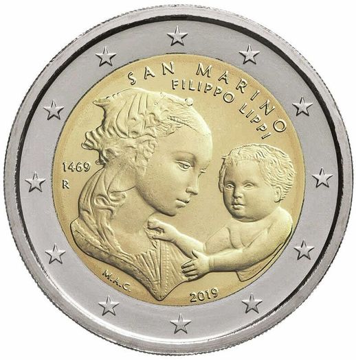 San Marino 2 Euro Commemorative Coin 2019 Filippo Lippi