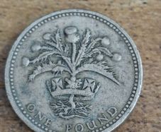 Great Britain UK 1984 One Pound Elizabeth II Coin, Scottish Thistle - free standard postage