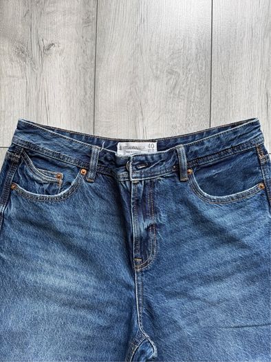 Stradivarius High Waisted Wide Leg Jeans Blue - Size EU 40 / UK 12