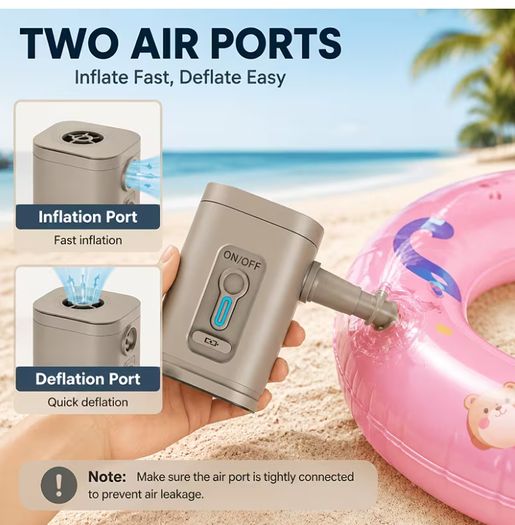 Outdoor Camping Mini Fast Charging Electric Air Pump 30W High Power 1200 Mah USB Charging Multi-Function Portable Inflatable And Deflation Dual-Purpose Pump, Suitable for Vacuum Compression Bags, Inflatable Sofas,