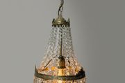 Vintage French Brass &amp; Glass Cascading Chandelier