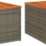 Garden Side Table  Set of 2 Poly Rattan & Wood Coffee Tables Image 4