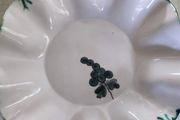Art Nouveau BUTTERFLY FRUIT BOWL With two handles   Soft Neutral Colors with lovely green rim.