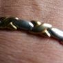Vintage 2-Tone Gold and Silver Puffy Bracelet 7,5" long Magnetic Bracelet Image 4