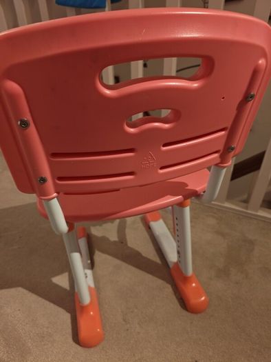 Adjustable Pink Kids Study Chair with Footrest