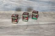 oriental asian vintage X3 empty tea tin set container collectables
