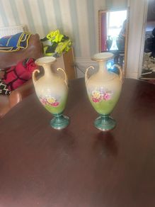 Pair of Antique Decorative Porcelain Ewers
