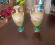Pair of Antique Decorative Porcelain Ewers