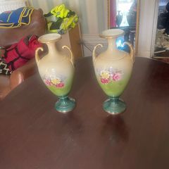 Pair of Antique Decorative Porcelain Ewers