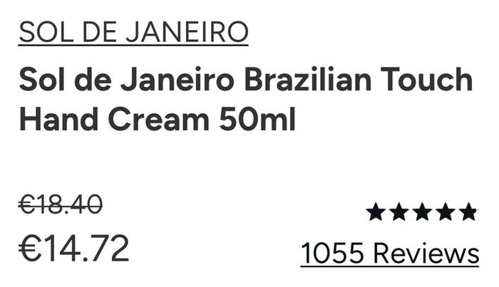 Sol de janeiro hand cream 50ml sealed