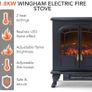 Wingham Log Effect Stove Fire with Realistic LED Flame Effect, Adjustable Thermostat, 2000W (FREE POSTAGE) Image 4