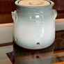 Handcrafted Kiltrea Bridge Pottery Stoneware Onion Crock Smooth Sage Green Glaze Embossed Onion Crock Image 7