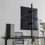 Brand-new premium Dual Vertical Monitor Desk Mount with Grommet 13" to 32" Image 3