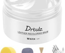 Leather Recoloring Balm, Leather Repair Kit for Furniture Vinyl Sofa, Purse, Shoes, Car Seats, Steering, Leather Couch Paint Leather Color Restorer on Faded & Scratch Quick Dry (75ML WHITE)