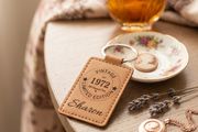 Personalized "Vintage" Leather Keyring