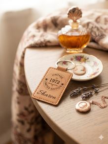 Personalized "Vintage" Leather Keyring
