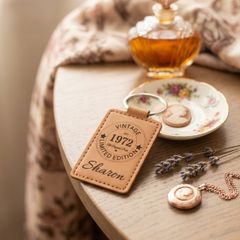 Personalized "Vintage" Leather Keyring