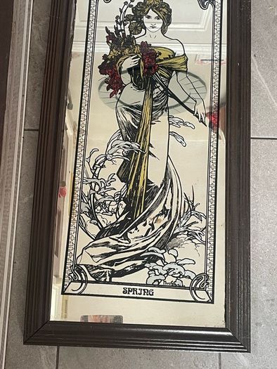 Alphonse Mucha Season Mirror
