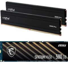 Crucial Pro 32gb Ddr5 Kit + MSI 500gb Pcie 4.0 Nvme Ssd