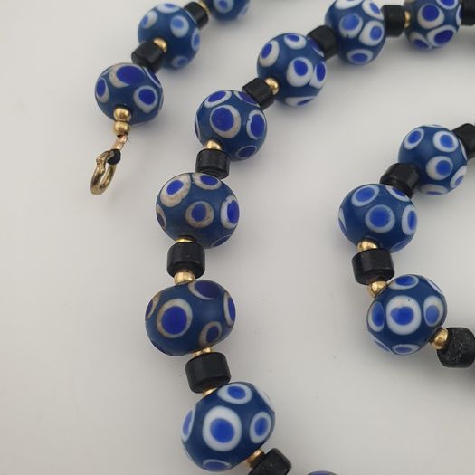 Antique Venetian Style Thousand Eyes Glass Beaded Necklace