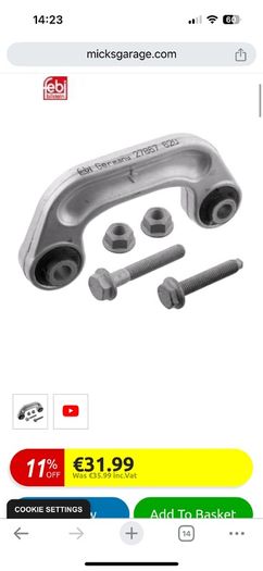 Febi Bilstein anti-roll bar link set of 2 for Audi A6 C6 A8