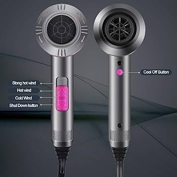 FREE EXPRESS SHIPPING Professional Hair Dryer 2000W Powerful AC Motor Quick Drying Ionic Hairdryer with 2 Speed 3 Heat Setting, Cool Shot Button with 1 Diffuser & 2 Concentrator