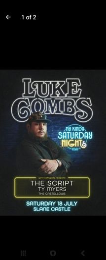 2 slane concert ticket luke combs