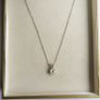 Vintage Sterling Silver 925 Cubic Zirconia Pendant Necklace - length 18" - 2,3g Image 5