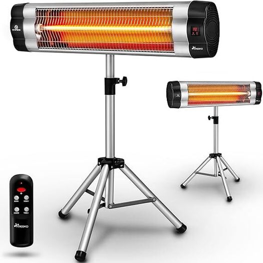 Telescopic  infrared Heater with 3 Heat Settings, Patio Heater Indoor and Outdoor Use, Tripod Stand Infrared Heater