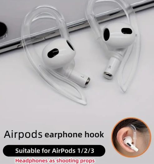 Transparent Ear Hook for AirPods Earhook TPU Anti-Lost Ear Hanging Accessories Compatible with AirPods 1/2/3 Free inspection