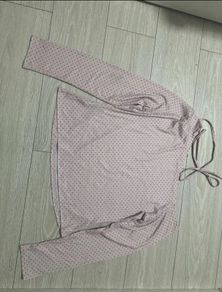 Pink polka dot off shoulder top