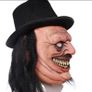 Zombie latex Halloween mask with hat and hair. Image 2