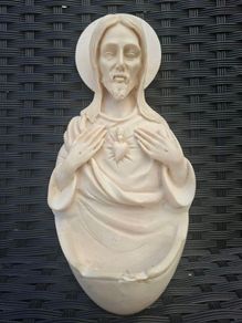 Lovely Vintage Jesus Sacred Heart Holy water Font