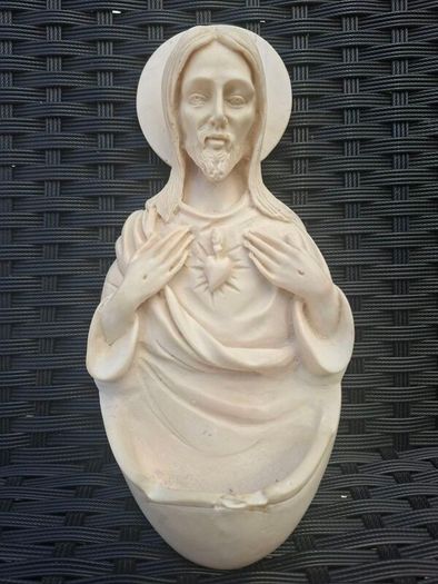Lovely Vintage Jesus Sacred Heart Holy water Font
