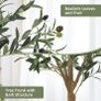 5FT Artificial Olive Tree, 150cm Large Tall Fake Plants, Artificial Olive Plants with Lifelike Leaves, Wood Trunk, Fruits, Suitable for Indoor Outdoor Living Room Garden Decor Image 4
