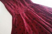 Wine &amp; Black Polka Dot Dress - Size 8