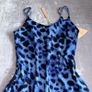 Dancing Leopard Size 12 Vibrant Blue Leopard Print Strappy Mini Dress BNWT Image 4